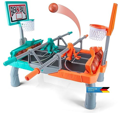 all Kids United® Shoot Basketball Tischspiel Kicker-Wurfspiel; Greifen & Körbe Werfen Tischkicker-Spiel Brettspiel Reisespiel für Kinder