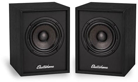 Electrohome Huntley - Altavoces de estantería con Amplificador Integrado y Controladores de 3 Pulgadas para Tocadiscos, TV, PC y transmisión inalámbrica de música con Bluetooth 5, RCA y Auxiliar