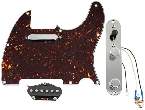 Musiclily Pro Elgitarr Laddad Förkopplad Plektrumskydd Tele Pre-Wired Pickguard och Färdiglödd Kontrollplatta med Artec Alnico 5 Pickup för Tele Style Elgitarr, 4-lager Tortoise Shell