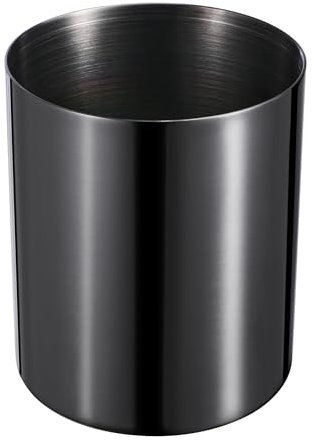 luvtree Schwarzer runder Edelstahl-Stifthalter, Büroschreibtisch-Organizer, Kosmetikpinselhalter, Mini-Blumentopf, Kücheninsel-Aufbewahrungsbehälter, Couchtisch-Dekorationsbehälter.