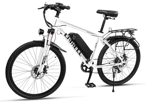CHIWELL 26 Electric Bike for Adults, 250W High-Speed Brushless Motor eBike with 36V 13Ah Li-Ion Battery, 7 Speed E-Mountain Bike, City Commuting E-Bike with Smart LCD, Dual Disc Brakes