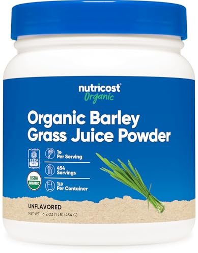Nutricost Organic Barley Grass Juice Powder (1 LB) (Unflavored)