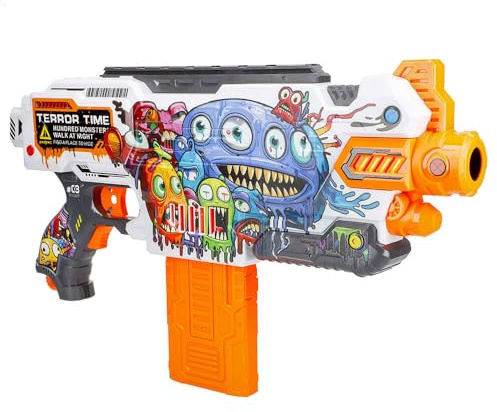 COLORBABY 47749 V-Zon Dartpistole, 43 cm, 24 Schaumstoffkugeln, leicht und mit großer Reichweite, Design Monster, Spielzeuggewehr und Launcher, Spielzeug für Kinder von 8 Jahren, Pistolen für Kinder