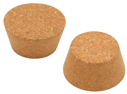 OLYCRAFT - 2 tapones cónicos de corcho de 6 ~ 8 cm para tarros de conservas de madera, tapón Liege botella reutilizable, tapones de corcho natural para cocina, regalos de boda