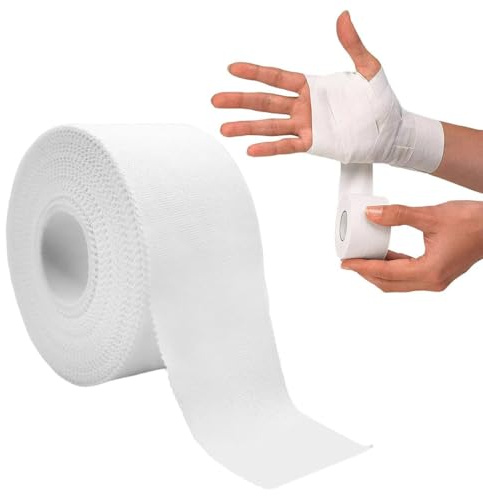 WUSJCOF 1 unidad Vendaje Deportivo,Esparadrapo Dedos,Tela,Fácil de Rasgar sin Residuos Pegajosos,Tobillo,Muñeca,Ideal para Klettern,Bouldern,Handball y Krafttraining (1,9 cm x 9,14 m)