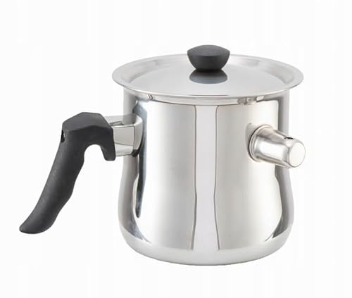 Zilner Milchtopf mit Pfeife - Topf mit Deckel - Edelstahl - 15 cm - für alle Herdarten - Silber