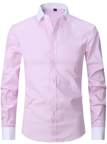 Camisa Hombre Slim Fit Manga Larga,Shirt Camisa Informal de Lino con Botones y Manga Larga Corte Holgado para Hombre