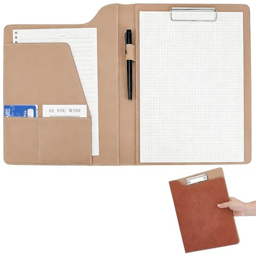 craspire Porte-Documents Classeur Portfolio A4 Cuir Dossier Professionnel Porte-Documents Marron Porte-Tapis Légal Organisateur de CV Bloc-Notes avec Clip pour Lettre de Document Bureau Conférence