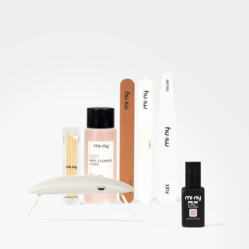 MI-NY Peel Off Lac Nail Kit con Colore Rosa Blush – Smalto Semipermanente Peel Off per Unghie Porose o Sottili, Facile Rimozione Senza Acetone, Manicure Professionale a Casa