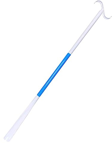 Sdlnklm Ayuda para Vestirse con Bastón Desmontable, Herramienta Multifuncional Portátil para Zapatos, Adecuada para Mayores con Movilidad Reducida Y, Azul y blanco