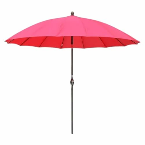HomeZone Garden Mile Patio 2.6m Umbrella Garden Large Parasol with Aluminium Tilting and Crank Handle, Sunshade Metal Powder Coated Garden Furniture (Red)