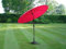 HomeZone Garden Mile Patio 2.6m Umbrella Garden Large Parasol with Aluminium Tilting and Crank Handle, Sunshade Metal Powder Coated Garden Furniture (Red)