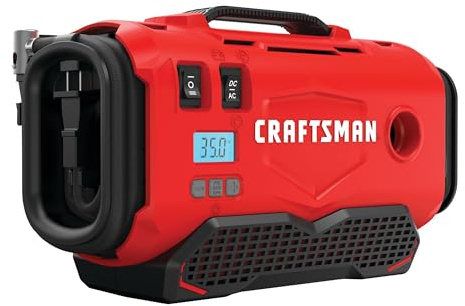 CRAFTSMAN V20 Tire Inflator Portable Air Compressor, Car Air Pump, 3 Modes Tire Pump: Cordless, 120V Corded, and 12V Car Adapter, Battery Sold Separately (CMCE520B)