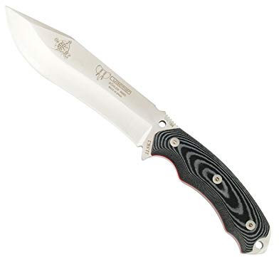 Cudeman Cuchillo 125-MC JJSK2 + Kit Supervivencia Hoja Böhler N-695 15,5 cm, Micarta Negra 11,5 cm para Caza, Pesca, Supervivencia y Bushcraft