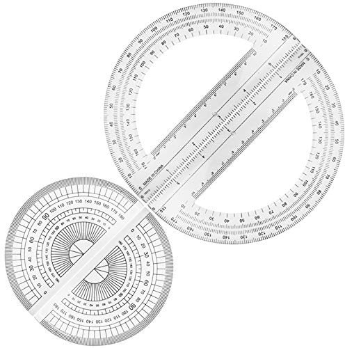 SourceTon Winkelmesser, Kunststoff, 180 Grad, 10,2 cm und 15,2 cm, transparent, 4 Stück