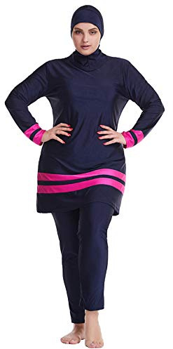 GladThink Mujer Musulmán Talla Extra Islámico Tradicional Burkini Modesto Trajes de baño