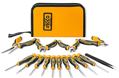 Set cacciaviti e pinze di precisione 15pz - INGCO HKTTS0151
