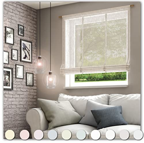 Neutex for You! Libre ECO Raffrollo mit Stangendurchzug, Vorhang, Gardine