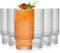 AVLA 6 Pack Vintage Drinking Glasses, 12 OZ Romantic Highball Glass Cup, Skinny Tall Cocktail Glass Tumbler, High Beverage Water Glassware, Tom Collins Barware Tumbler for Mojito, Juice, Beer, Soda