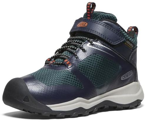 KEEN Unisex-Child Wanduro Mid Waterproof Hiking Boots, Sky Captain/Sea Moss, 38