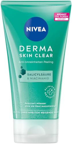 NIVEA Derma Skin Clear Gommage Anti-Impuretés (150 ml) - Anti-Boutons Affinant pour le Visage et le Corps - À l'Acide Salicylique et à la Niacinamide
