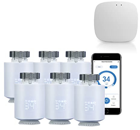 Qiumi Smart Zigbee Thermostat-Heizkörperventil, eTRV, Mobile Contrl von Smart Life App, funktioniert mit Alexa Googlehome