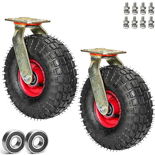 WORDFUN No Noise Swivel Castors, Fixed Heavy Duty Industrial Caster, 900Lbs Capacity, Moving Silent, Shock Absorption, Perfect Trolley Toolbox Caster Wheels