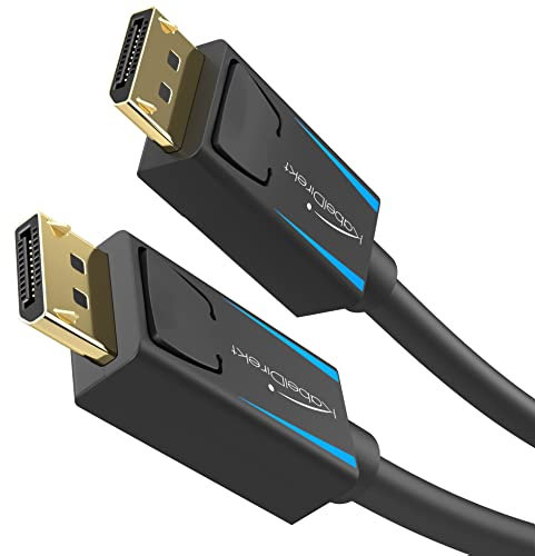 KabelDirekt – 4K & 8K DisplayPort Cable, 240Hz – 2x 1m – Available in 1-5m – DP Cable for all DisplayPort connections (DP 1.4, achieves 8K@60Hz on PCs, Laptops, Gaming Monitors, black)