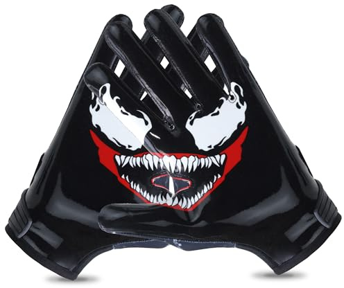 APSICLO Sticky Football Receiver Gloves Silicone Grip Youth & Adult Sizes (Black, Youth Small)