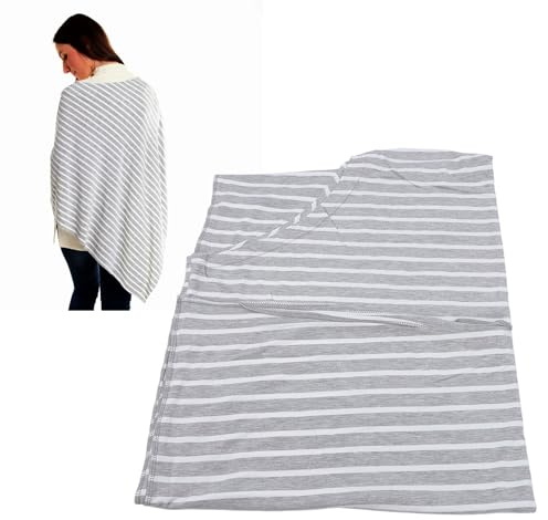 Couverture D'allaitement pour L'allaitement, Châle D'allaitement à Couverture Complète à 360 Degrés avec Tissu élastique, écharpe D'allaitement Rayée Douce et Respirante, Tissu