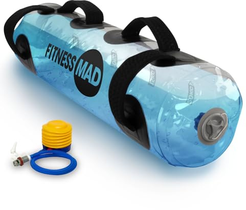 Fitness Mad Aqua Bag for Workouts 0-20KG | Portable Water Weight Bag for Strength Training & Balance | Sandbag alternative for Home Gym & Outdoor Use