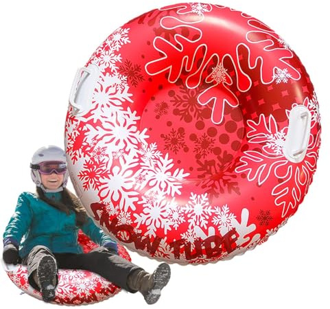 Snöboj för barn | Uppblåsbar vinterrutschkana för utomhusbruk, 80 cm sportrör med 2 handtag för trädgårdspark, bakgård, glid, skidåkning