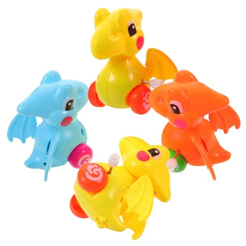 Milisten 4 pièces Lot de Jouets Dinosaure à Remonter Mini Voitures pour Tout-Petits Éducatif Sécurisé pour Garçons et Filles Voitures à Mécanisme à Remontage Manuel