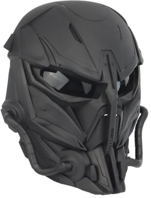 TOVINANNA Cosplay Negra para Hombre, Facial Completa y Transpirable, Juego Decorativo Ligera y Resistente para Paintball y Disfraces al Aire Libre