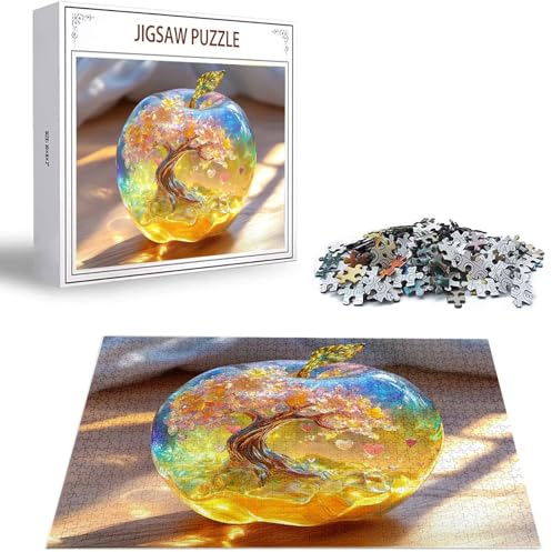 Puzzle 1000 Teile Erwachsene, Kristall Puzzle 1000 Teile, EIN Herausforderndes Rätsel, Baum Holzpuzzle Erwachsene mit Verpackungsbox, Puzzlespiele für Die Ganze Familie, Wanddeko Geschenk B-2720