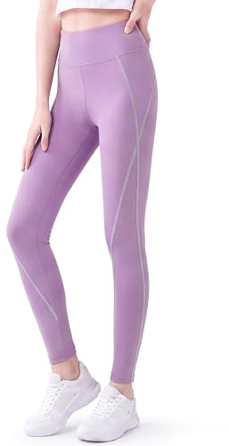 Domueay Leggings pour Filles avec UPF 60 Anti UV Pantalons Longs 5-14 Ans | Respirant Extensible Couleur Unies Collants, Enfants Protection Solaire Legging, Décontracté Vêtement Sport Fitness Danse