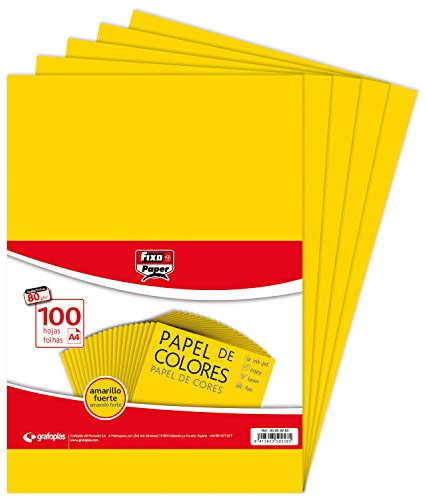 Fixo Paper 65009263, 100-pack intensiv gul, A4, 80 gram