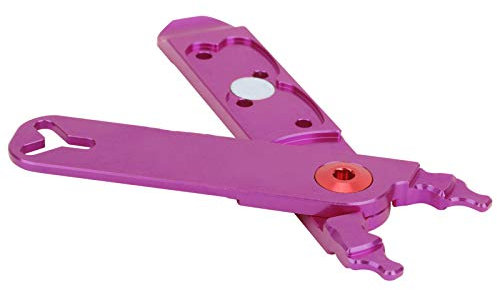Alicates de eslabones maestros de bicicletas, herramienta multifuncional de extracción de cadenas de eslabones rápidos, herramienta de válvula, herramienta de reparación de bicicletas(Púrpura)
