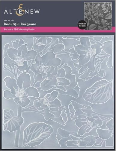Altenew Beautiful Bergenia 3D Embossing Folder, Easy to Use Embossing Folders for Paper Crafting, Three-Dimensional Projects, Embossing Folders for Cardmaking, Scrapbooking, and Journaling