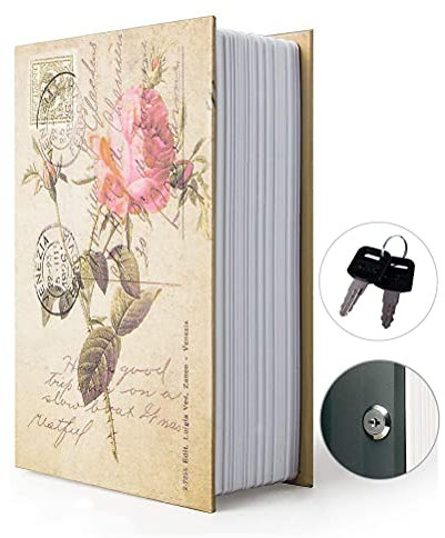 Diversion Storage Box, Dictionary Secret Safe Can Stash Secret Book Safe Security Locker with Key, Portable Cash Jewelry Case Lockable Book Safe for Traveling