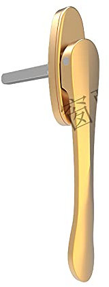 Manilla para Ventana Ventana abatible de aleación de aluminio, manija de ventana, puerta plegable, manija de acero cuadrada plana delgada (Color : GOLD)