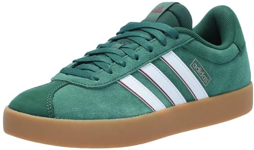 Adidas Men's VL Court 3.0, Dark Green/White/Collegiate Burgundy, 11