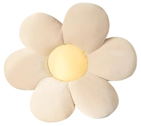LATRAT 1 cuscino decorativo da 60 cm, in peluche (bianco e giallo)