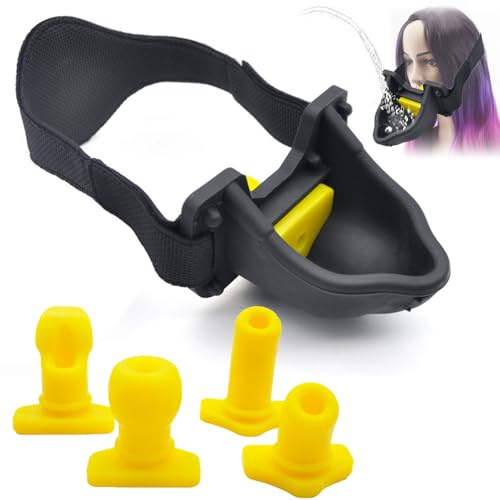 Gienocy Silicone Funnel Mouth Gag BDSM Bondage Set with 4 Funnel Plug, Head Harness Punishment Slave Oral Fixation Mouth Opener Fetish Urinal Stuffed Extreme Adult SM Sex Toys for Women Men Game Play