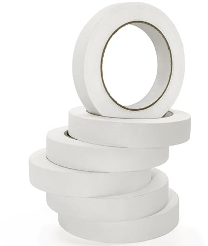 328 Yards Freezer Tape, Writable Surface, Low Temperature Resistance, Easy Tear and Residue-Free Removal, Ideal for Food Containers and Refrigerators, Includes 6 Rolls, Each 0.79 Inch by 54.68 Yards…