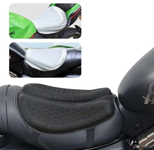 PhyiFlbey Motorrad Gel Sitzkissen Moto 3D Waben wasserdichte Funktion Universelle Sitzbezug Struktur Atmungsaktive Stoßdämpfung reduziert Motorrad Gel Sitzpolster für Bequeme Lange Fahrten