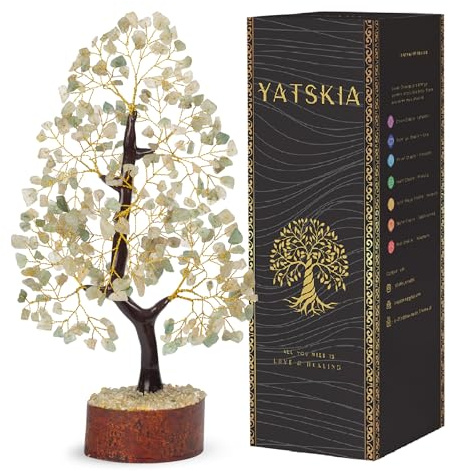 Yatskia Green Jade Crystal Tree, Gem Stones And Crystals, Thank You Gifts For Women, Ornaments For The Home, Office Decor, Birthday Gift For Women, Good Luck Housewarming Gifts
