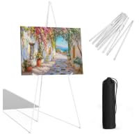 YYTECH Portable Folding Easel Display Easel Stand for Wedding Sign Adjustable 168cm Tall Metal Poster Easel Collapsible Floor Tripod for Display Show, Wedding, Painting (White)