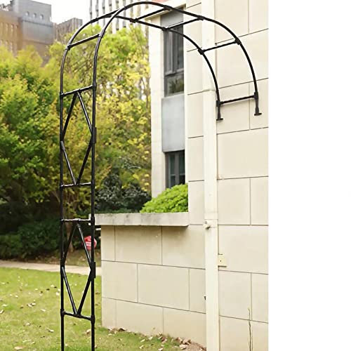 Stylish Metal Rose Arch for Outdoor Garden Decoration Perfect for Climbing Plants and Tree Support Half Garden Arch Black (180X240CM)