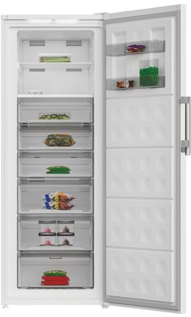 Bauknecht GKN WC19170D NoFrost Gefrierschrank, 404 l Nutzinhalt, 191 cm Höhe, Multi Zone, HomeWhiz App-Steuerung, Supergefrierfunktion, Soft Opening, leise 38 dB, Weiß